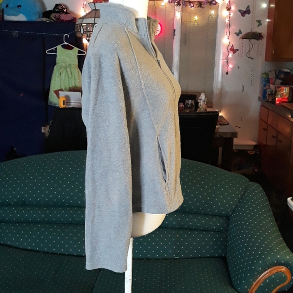 Hanes gray fleece womens sweatshirt w pocket - Picture 2 of 7